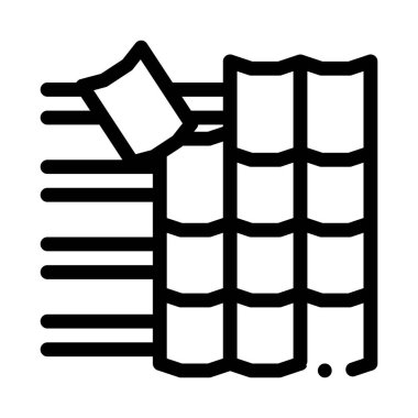 Çatı seramik kiremit ikon vektörü. Çatı seramik tabelası. izole edilmiş sınır sembolü çizimi