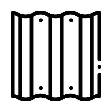 Çatı metali ikon vektörü. Çatı metal tabelası. izole edilmiş sınır sembolü çizimi