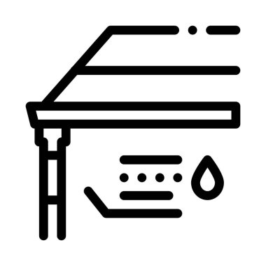 Çatı olukları ikon vektörü. Çatı oluğu sistemi işareti. izole edilmiş sınır sembolü çizimi