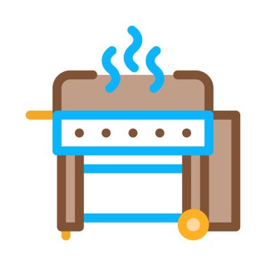 bbq profesyonel ekipman ikon vektörü. bbq profesyonel ekipman tabelası. renk sembolü çizimi