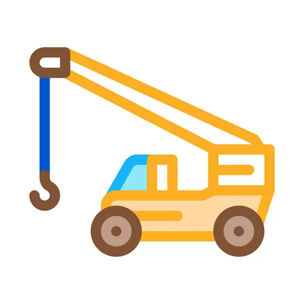 Machinery Crane Icon Vector Machinery Crane Sign Color Symbol Illustration — Stock Vector