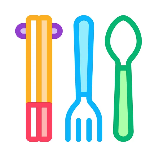 Τρόφιμα Utensil Διάνυσμα Εικονίδιο Πινακίδα Μαγειρικά Σκεύη Έγχρωμη Απεικόνιση Συμβόλων — Διανυσματικό Αρχείο