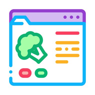 yemek siparişi web sitesi ikon vektörü. Yemek siparişi web sitesi tabelası. renk sembolü çizimi