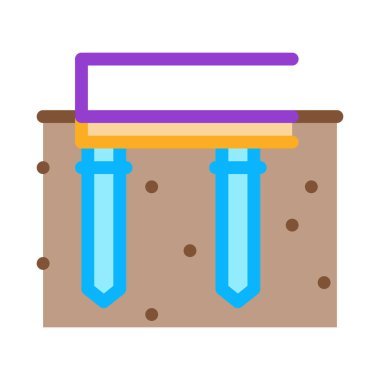 yığın temel ikon vektörü. Yığın tabelaları. renk sembolü çizimi