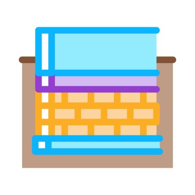 Prefabrik temel ikon vektörü. Prefabrik vakıf işareti. renk sembolü çizimi