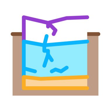 Temel ikon vektörünü kırdım. Temel tabelasını kırdım. renk sembolü çizimi