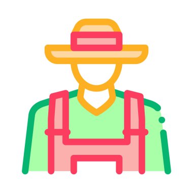 Çiftçi mesleği ikon vektörü. Çiftçi mesleği işareti. renk sembolü çizimi