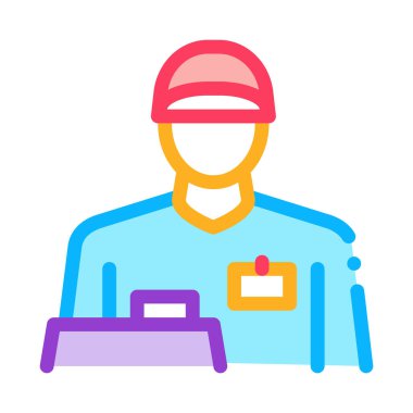 Kasiyer mesleği ikon vektörü. Kasiyer mesleği işareti. renk sembolü çizimi