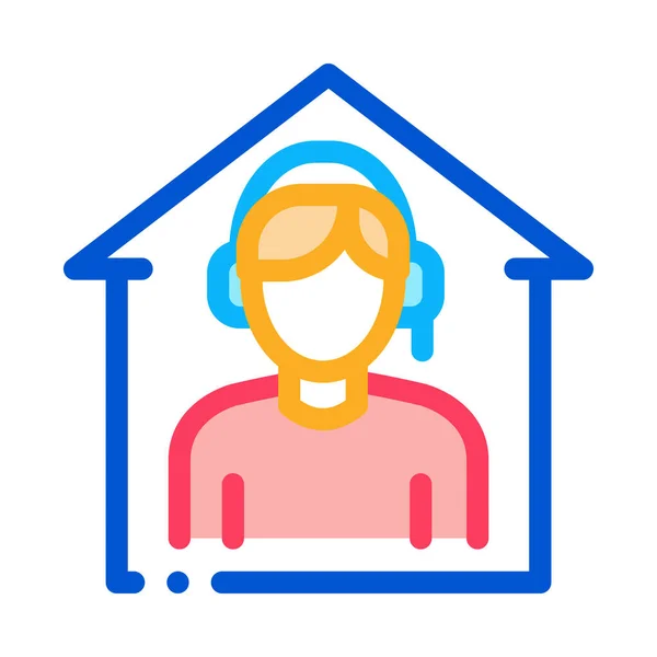 Home Call Assistance Icon Vecteur Indicatif Appel Domicile Illustration Symbole — Image vectorielle
