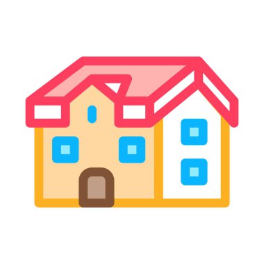 Ev çatısı ikon vektörü. Çatı tabelası. renk sembolü çizimi