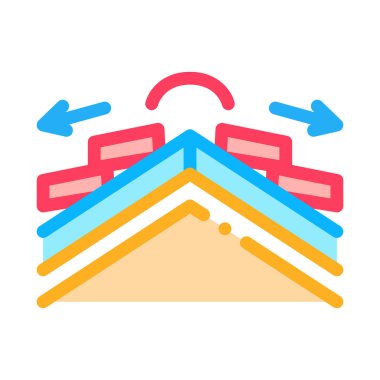 Çatı seramik seramik şema ikon vektörü. Çatı seramik şema tabelası. renk sembolü çizimi