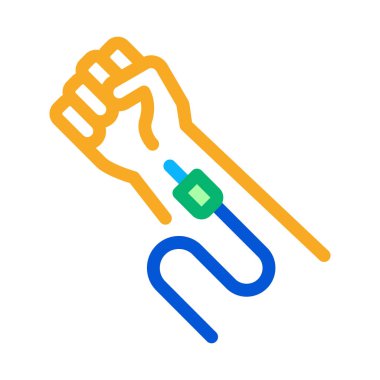 Damardan enjeksiyon ikonu vektörü. Damardan enjeksiyon işareti. renk sembolü çizimi