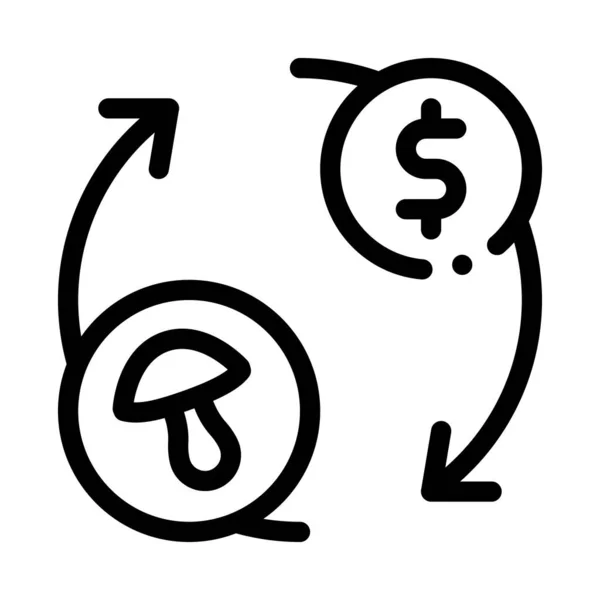 Wektor Ikony Wyprzedaży Grzybów Znak Sprzedaży Grzybów Odizolowany Symbol Konturu — Wektor stockowy