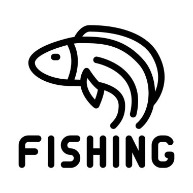 Balıkçılık işi ikonu vektörü. Balıkçılık işi işareti. izole edilmiş sınır sembolü çizimi