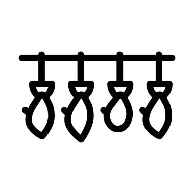 Balık kurutma ikonu vektörü. Balık kurutma işareti. izole edilmiş sınır sembolü çizimi