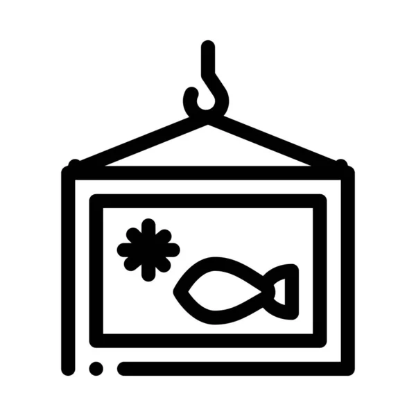 Frozen Fish Box Icon Vektor Tiefkühl Fischbox Schild Isolierte Kontursymboldarstellung — Stockvektor