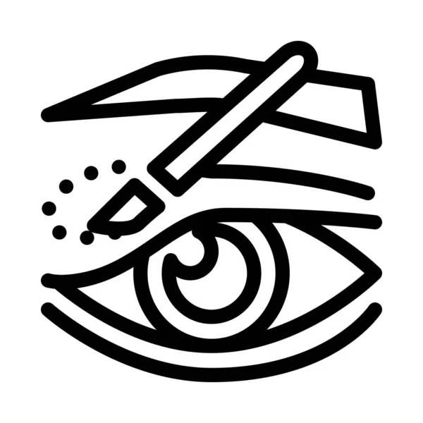 眼睑手术切口图标矢量 眼睑手术切口征 孤立等高线符号图解 — 图库矢量图片