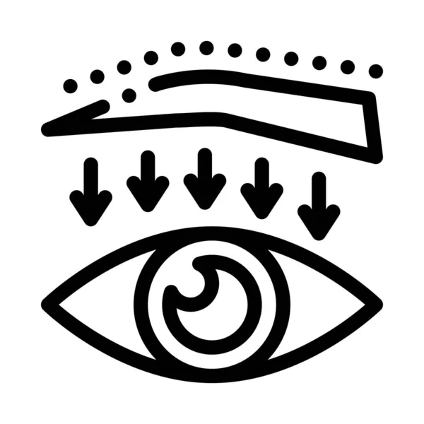 眉毛向上手术图标向量 眉毛向上的手术标志 孤立等高线符号图解 — 图库矢量图片