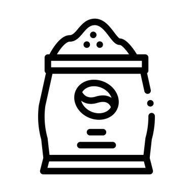 Kahve poşeti ikon vektörü. Kahve poşeti tabelası. izole edilmiş sınır sembolü çizimi