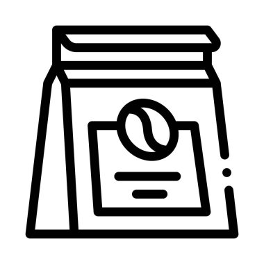 Kahve paketi ikon vektörü. Kahve paketi tabelası. izole edilmiş sınır sembolü çizimi