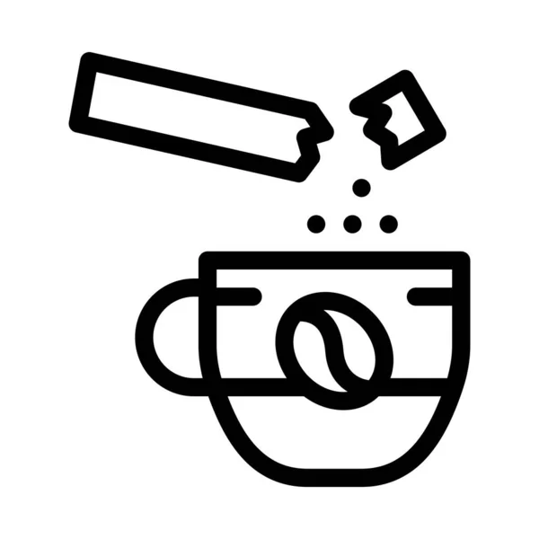 Kawa Wektorem Cukrowej Ikony Kawa Znakiem Cukru Odizolowany Symbol Konturu — Wektor stockowy