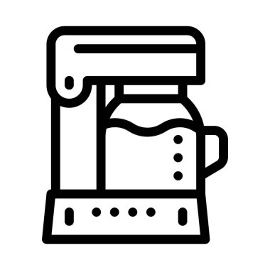 Kahve makinesi ikon vektörü. Kahve makinesi işareti. izole edilmiş sınır sembolü çizimi