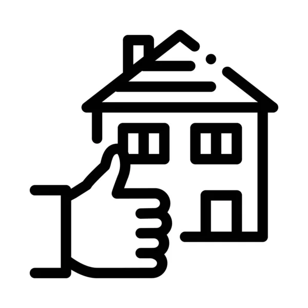 Hausgesten Zeigen Wie Icon Vektor Die Handbewegung Des Hauses Wirkt — Stockvektor