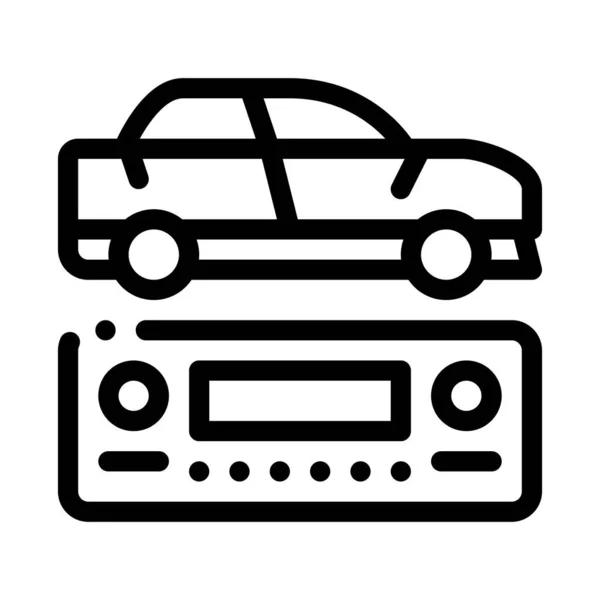 Вектор Значков Автомобиля Радиознак Машины Иллюстрация Изолированного Контура — стоковый вектор