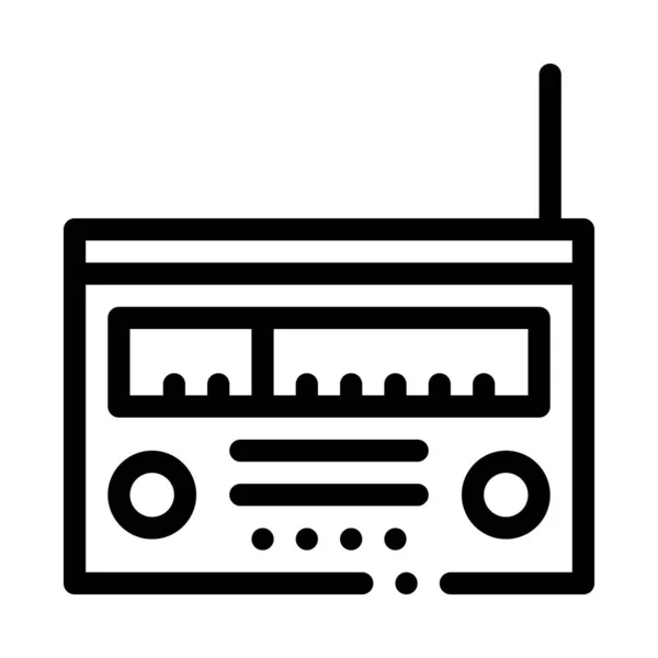 Radio Gadget Vector Icono Señal Dispositivo Radio Ilustración Símbolo Contorno — Archivo Imágenes Vectoriales