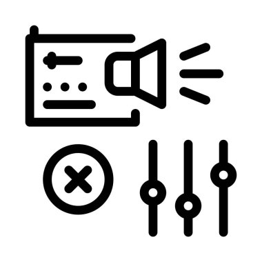 radyo ses ayarları simge vektörü. Radyo ses ayarları işareti. izole edilmiş sınır sembolü çizimi