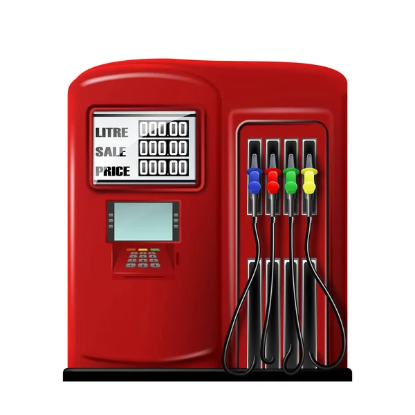 Equipo Gasolinera Para Repostar Vector Automóvil Herramienta Estación Automática Combustible — Archivo Imágenes Vectoriales