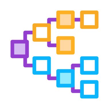 Ön uç hiyerarşi ikon vektörü. Ön uç hiyerarşi işareti. renk sembolü çizimi