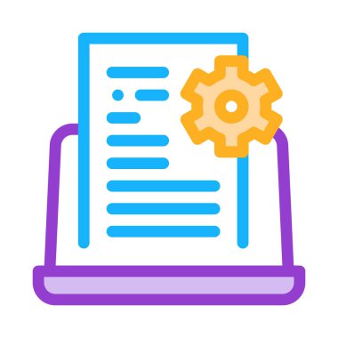 Ön uç teknik görev simgesi vektörü. Ön uç teknik görevler imzası. renk sembolü çizimi