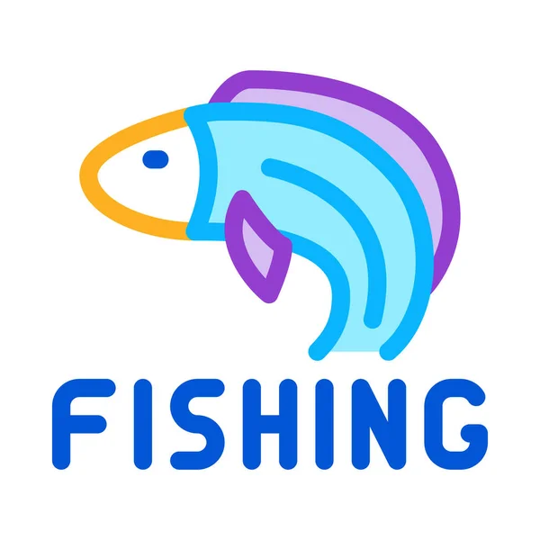 Fischerei Ikone Vektor Fischerei Geschäftszeichen Farbige Symbolabbildung — Stockvektor
