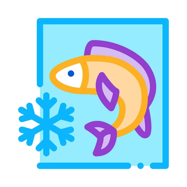 Wektor Mrożonych Ryb Znak Mrożonych Ryb Kolorowy Symbol Ilustracji — Wektor stockowy