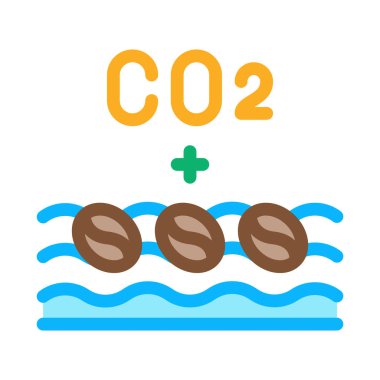 Su ikonu vektörlü kahve çekirdekleri. Kahve çekirdekleri ve su işareti. renk sembolü çizimi