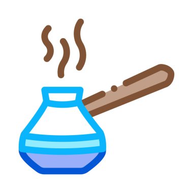 Kahve ikonu vektörü için demlik. demlik kahve işareti için. renk sembolü çizimi