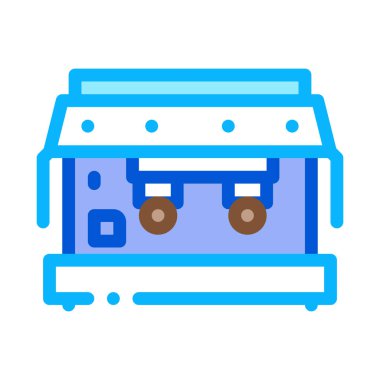 Profesyonel kahve makinesi ikon vektörü. Profesyonel kahve makinesi işareti. renk sembolü çizimi