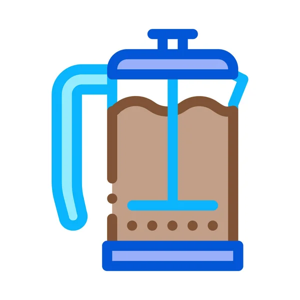 Kaffeekanne Symbol Vektor Kaffeekanne Vorhanden Farbige Symbolabbildung — Stockvektor