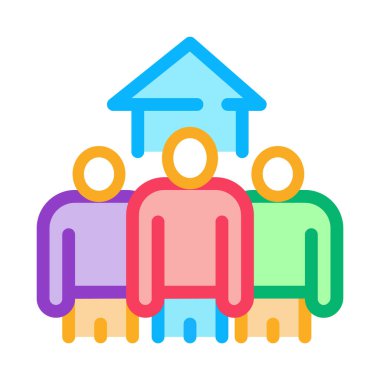 Ev adayları ikon vektörü satın alıyor. Ev satın alma adayları imzası. renk sembolü çizimi