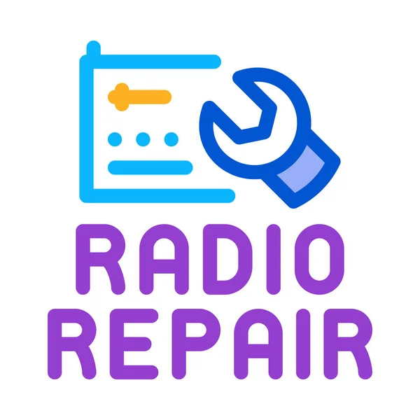 Icône Réparation Radio Vecteur Signe Réparation Radio Illustration Symbole Couleur — Image vectorielle