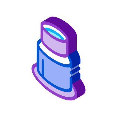 saat onarım aracı ikon vektörü. İzometrik saat tamir büyüteç işareti. renk izole edilmiş sembol çizimi