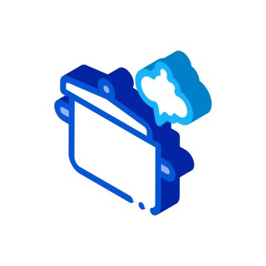 Koku ikonu vektörü pişiriyorum. İzometrik yemek kokusu işareti. renk izole edilmiş sembol çizimi