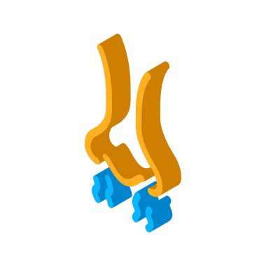 Burun kokusu buhar ikonu vektörü. İzometrik burun kokusu buhar işareti. renk izole edilmiş sembol çizimi