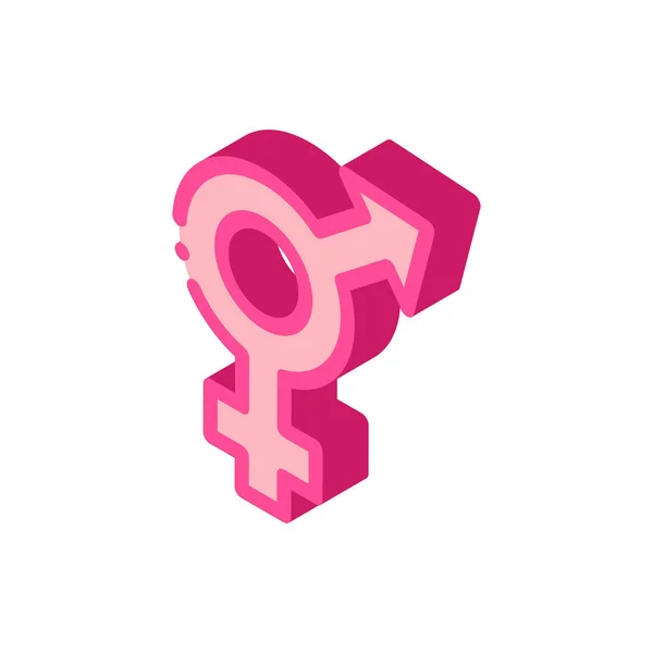 Vector Icono Signo Bisexual Signo Bisexual Isométrico Ilustración Símbolo Aislado — Archivo Imágenes Vectoriales