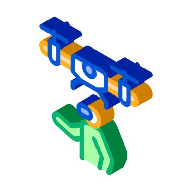 Uzaktan kumandalı VR gözlükleri ikon vektörü. İzometrik drone vr gözlükleri uzaktan kontrole işareti. renk izole edilmiş sembol çizimi