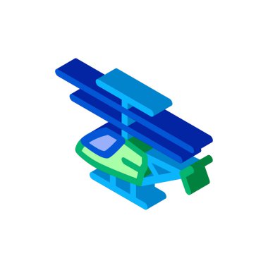 İHA helikopter ikon vektörü. İzometrik İHA helikopter işareti. renk izole edilmiş sembol çizimi