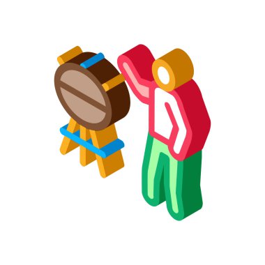 İnsan yapımı bbq ikon vektörü. İzometrik insan yapımı bbq işareti. renk izole edilmiş sembol çizimi