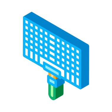 bbq ızgara simge vektörü. İzometrik bbq ızgara işareti. renk izole edilmiş sembol çizimi