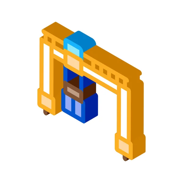 Terminal Guindaste Com Vetor Ícone Recipiente Terminal Guindaste Isométrico Com —  Vetores de Stock